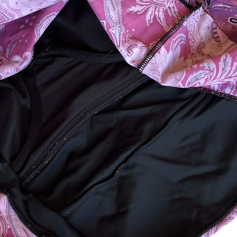 Womens Swim Top Size 20W Tankini Only Paisley Purple Pink Black Layers Stretch - Picture 5 of 8